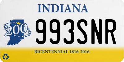 IN license plate 993SNR