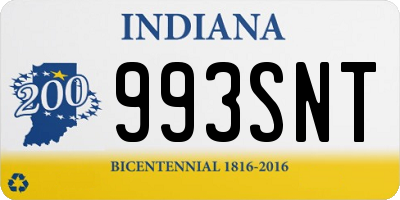 IN license plate 993SNT