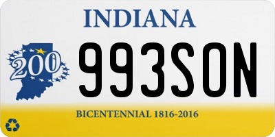 IN license plate 993SON