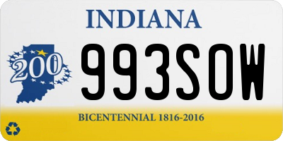 IN license plate 993SOW