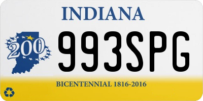 IN license plate 993SPG