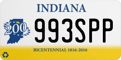 IN license plate 993SPP