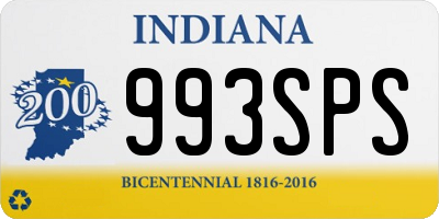 IN license plate 993SPS