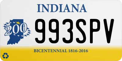 IN license plate 993SPV