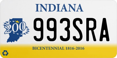 IN license plate 993SRA