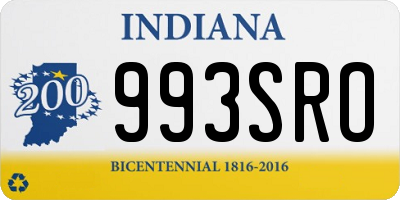 IN license plate 993SRO