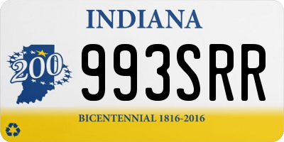 IN license plate 993SRR