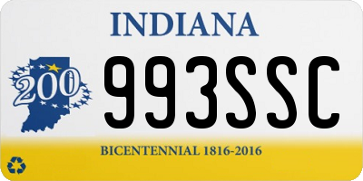 IN license plate 993SSC