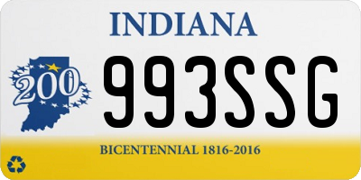 IN license plate 993SSG