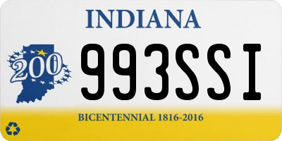 IN license plate 993SSI