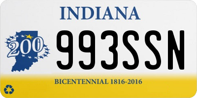 IN license plate 993SSN