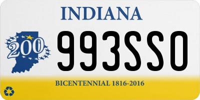 IN license plate 993SSO