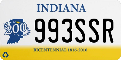 IN license plate 993SSR