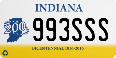 IN license plate 993SSS