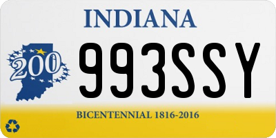 IN license plate 993SSY