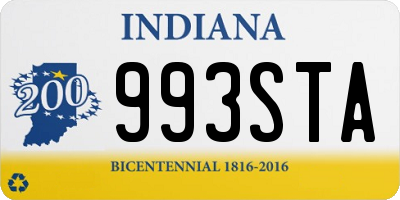 IN license plate 993STA