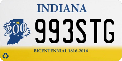 IN license plate 993STG