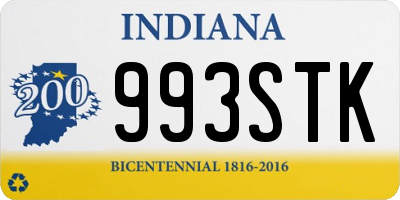 IN license plate 993STK