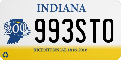 IN license plate 993STO