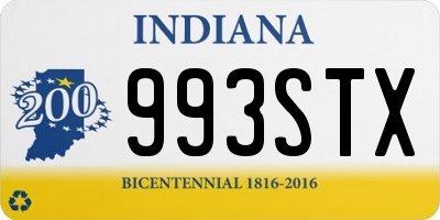 IN license plate 993STX