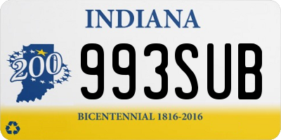 IN license plate 993SUB