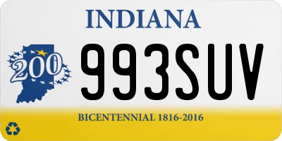 IN license plate 993SUV