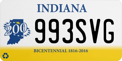 IN license plate 993SVG