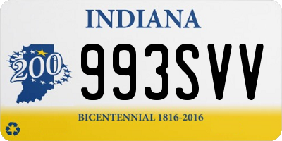 IN license plate 993SVV