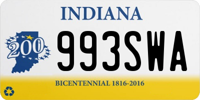 IN license plate 993SWA