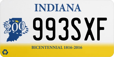 IN license plate 993SXF