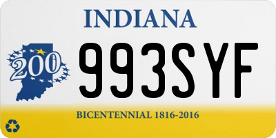 IN license plate 993SYF