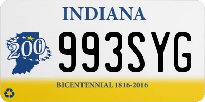 IN license plate 993SYG