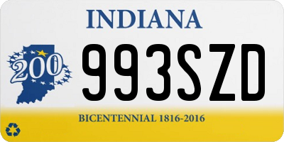 IN license plate 993SZD