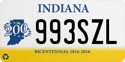 IN license plate 993SZL