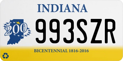 IN license plate 993SZR