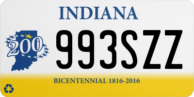 IN license plate 993SZZ