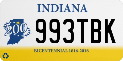 IN license plate 993TBK