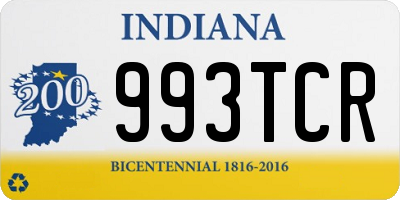 IN license plate 993TCR