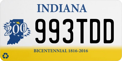 IN license plate 993TDD