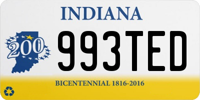 IN license plate 993TED