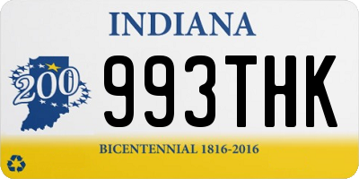 IN license plate 993THK