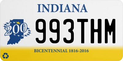 IN license plate 993THM