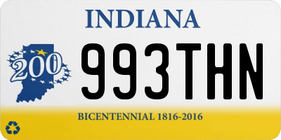 IN license plate 993THN