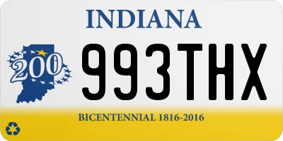 IN license plate 993THX