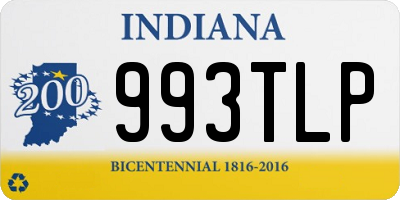 IN license plate 993TLP