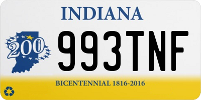 IN license plate 993TNF