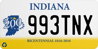 IN license plate 993TNX