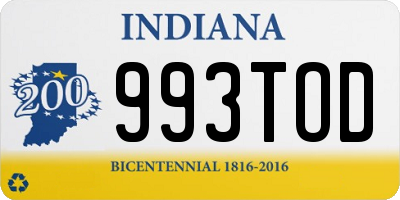 IN license plate 993TOD