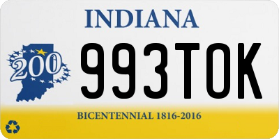 IN license plate 993TOK