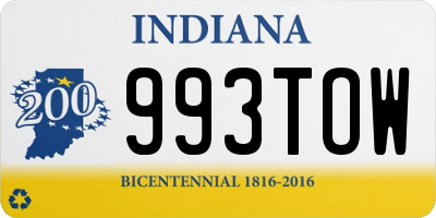 IN license plate 993TOW